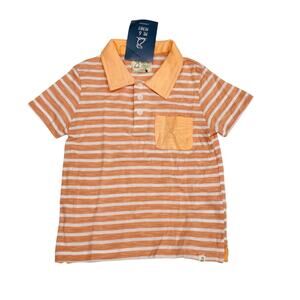 NWT Me & Henry London 9/10Y Peach & White Stripe Anchor Polo
